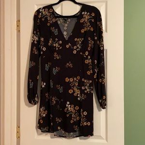 Black & Floral Cinch Waist Dress!
